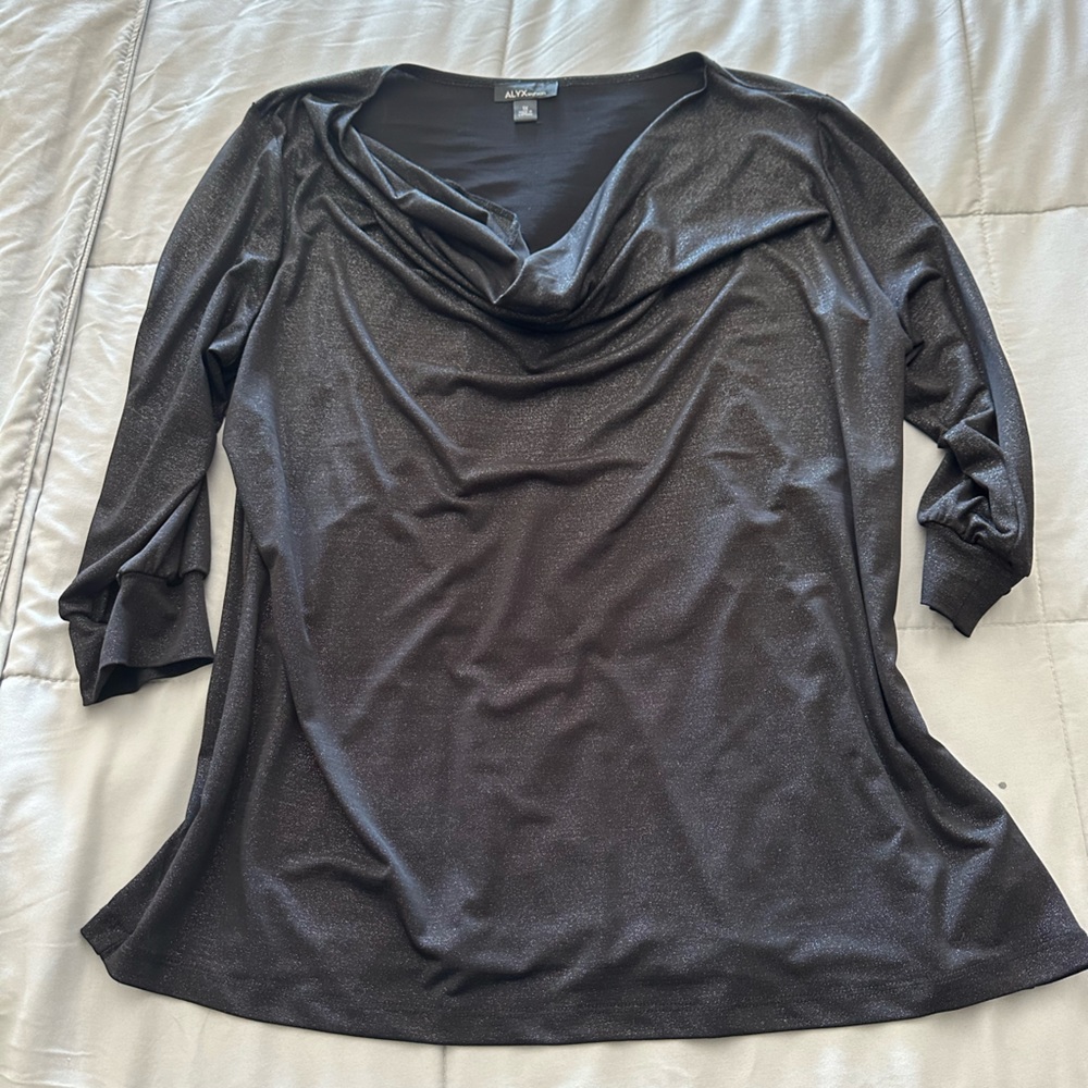 Black shimmer top